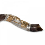 Shofar Kudu Yéménite Plaqué Argent - Motif Lion