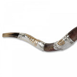 Shofar Kudu Yéménite Plaqué Argent - Motif Lion