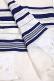 Petit Tallit Acrylique - Bleu et Argent